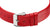 "Montre pour femme : bracelet en cuir rouge avec boucle ardillon et fermoir argenté."