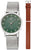 Montre pour femme avec cadran vert et bracelet en maille milanaise en acier inoxydable
