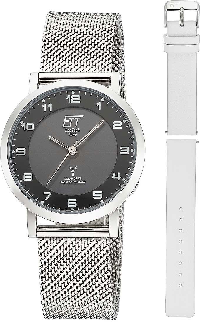 Montre pour femme avec cadran noir et bracelet en maille métallique argentée
