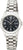 Montre pour femme avec cadran noir et bracelet en métal argenté, lunette ronde