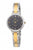 Bracelet de montre pour femme avec cadran sombre et bracelet bicolore en titane