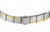 Fermoir de montre pour femme sur bracelet bicolore en acier inoxydable, rayures argentées et dorées