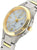 Montre pour femme avec lunette dorée, cadran clair et aiguilles dorées
