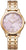 Damenarmbanduhr mit roségoldfarbenem Gehäuse, Gliederarmband und lila Zifferblatt