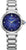 Montre pour femme avec bracelet en acier, cadran rond bleu et index en diamants