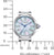 Montre pour femme avec boîtier rond argenté, cadran bleu irisé et chiffres romains