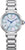 Montre pour femme avec bracelet en acier inoxydable argenté et cadran bleu scintillant, Citizen