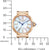 Montre pour femme avec boîtier doré, cadran bleu, chiffres romains, Eco-Drive