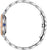 Montre pour femme avec bracelet en métal argenté et vue latérale du boîtier rond