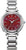 Montre femme Citizen avec bracelet en acier inoxydable argenté et cadran rouge