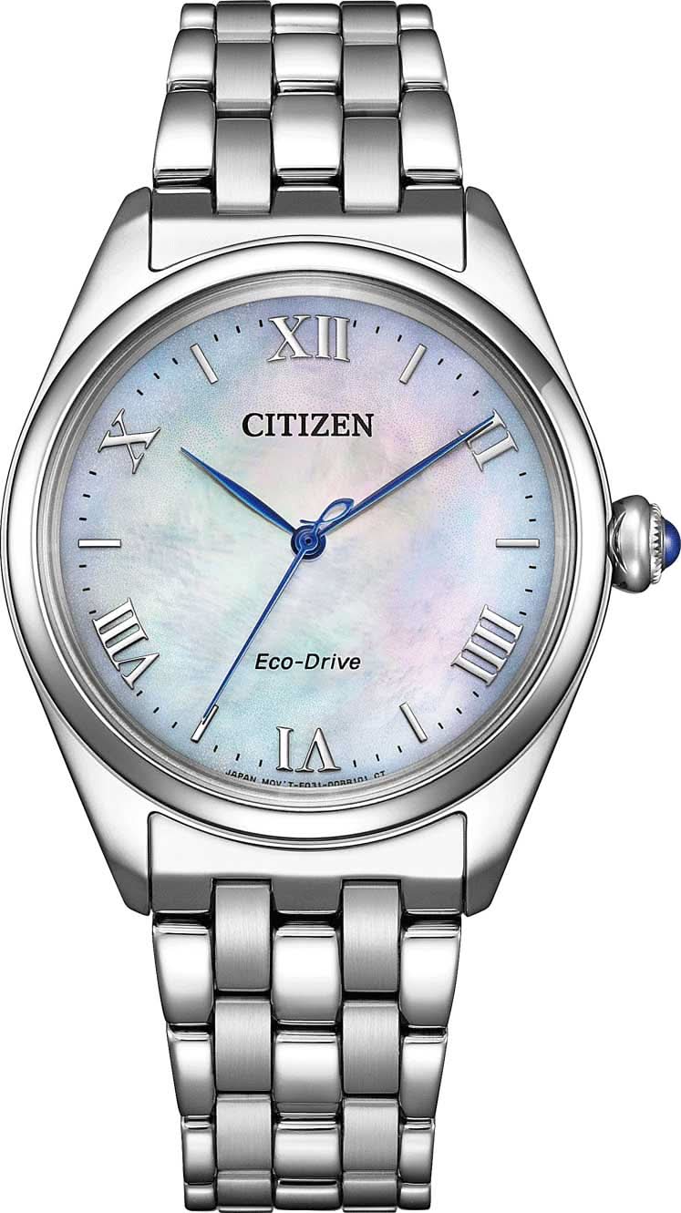 Montre Citizen L Classic EM1140-80D pour femme • Mouvement Eco-Drive • Cadran noble en nacre