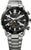 Montre Edifice pour homme avec bracelet en acier inoxydable, cadran noir, lunette tachymètre et accents orange