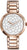 Bracelet de montre pour femme avec bracelet en métal couleur or rose et cadran rond, logo Esprit