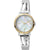 Esprit Damenarmbanduhr: Perlmuttzifferblatt, bicolor Edelstahlband, goldene Lünette