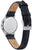 Montre bracelet Citizen pour femme avec bracelet en cuir noir, boîtier en métal avec gravure au dos