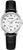 Montre-bracelet Citizen pour femme avec bracelet en cuir noir, cadran argenté rond et index