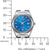 Damenuhr mit blauem Zifferblatt, silbernem Gehäuse und Metallarmband