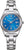 Damenuhr mit blauem Zifferblatt, silbernem Metallarmband und Eco-Drive