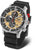 Montre Vostok Europe pour homme avec cadran noir, accents dorés et bracelet en silicone