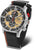 Chronographe Vostok Europe pour homme avec cadran noir, accents dorés et bracelet en nylon