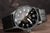 Bracelet de montre pour homme avec cadran noir, bracelet en cuir beige et chiffres arabes distinctifs