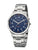 Regent Herrenuhr mit blauem Zifferblatt, Metallarmband und Hintergrundbeleuchtung
