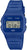 Montre numérique pour femme avec bracelet en plastique bleu et écran LCD rectangulaire