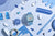 Casio Vintage montre avec bracelet bleu et affichage numérique, vue de face