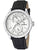 Festina Herrenuhr mit schwarzem Lederband, silbernem Gehäuse und weißem Zifferblatt