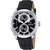 Festina Herrenarmbanduhr mit schwarzem Lederband, rundem Gehäuse und schwarzem Zifferblatt