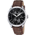 Festina Herrenarmbanduhr mit Stahlgehäuse, schwarzem Zifferblatt und braunem Lederarmband