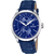 Festina Herrenuhr: blaues Lederarmband, blaues Zifferblatt, Edelstahlgehäuse