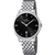 Festina Herrenarmbanduhr mit schwarzem Zifferblatt und silbernem Edelstahlband