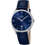 Festina Herrenuhr mit blauem Lederarmband, rundem Gehäuse und dunkelblauem Zifferblatt