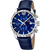 Festina Herrenuhr mit Chronograph, blauem Zifferblatt und blauem Lederarmband