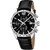 Festina Chronograph Herrenuhr mit schwarzem Zifferblatt und schwarzem Lederarmband