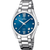 Festina Damenuhr: blaues Zifferblatt mit römischen Zahlen, Edelstahlarmband, Quarzwerk