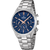Festina Chronograph-Herrenuhr: blaues Zifferblatt, Edelstahlarmband, drei Chrono-Subdials