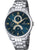 Herrenarmbanduhr mit blauem Zifferblatt, römischen Indexen und Edelstahlarmband