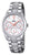 Bracelet de montre pour homme en acier inoxydable argenté, cadran blanc et compteurs auxiliaires