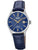 Festina Damenuhr mit blauem Zifferblatt, blauem Lederarmband und Edelstahlgehäuse