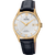 Festina Herrenuhr mit Echtlederarmband, Saphirglas, blauem Zifferblatt und goldfarbenem Gehäuse