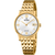 Festina Damenarmbanduhr mit goldenem Edelstahlband und rundem Zifferblatt, Saphirglas