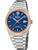 Festina Herrenuhr mit blauem Zifferblatt, goldfarbener Lünette und Metallarmband