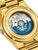 Herrenarmbanduhr mit blauem Automatikrotor im Gehäuseboden