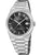 Festina Herrenuhr mit schwarzem Zifferblatt, silbernem Edelstahlarmband und Datumsanzeige
