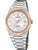 Festina Rivé Herrenuhr: silbernes Edelstahlband, weißes Zifferblatt, roségoldene Lünette