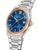Festina Herrenuhr: blaues Zifferblatt, Datumsfenster bei 26, roségoldene Lünette