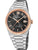 Herrenarmbanduhr Festina mit schwarzem Zifferblatt, roségoldener Lünette und Metallband