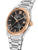 Herrenarmbanduhr Festina mit schwarzem Zifferblatt, roségoldener Beschriftung, Metallarmband